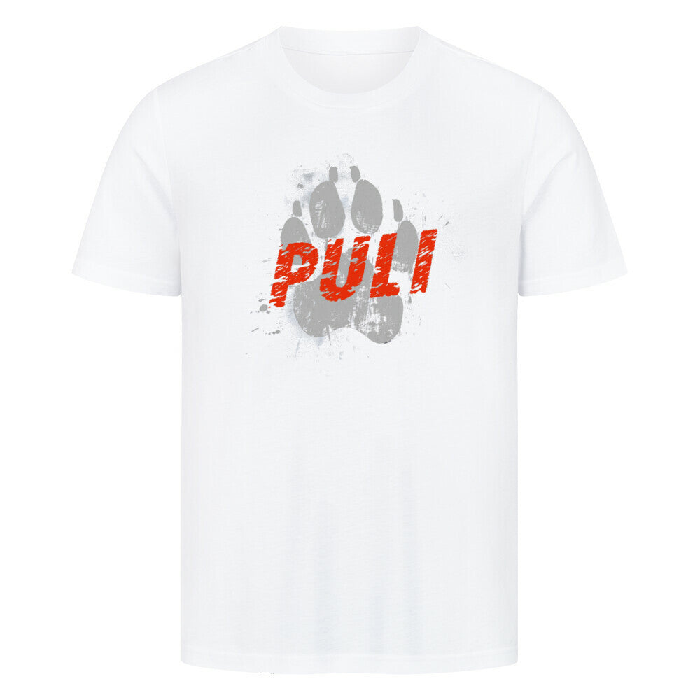 Premium T-Shirt "Puli - PAW" Weiß – hunde-shirt.de
