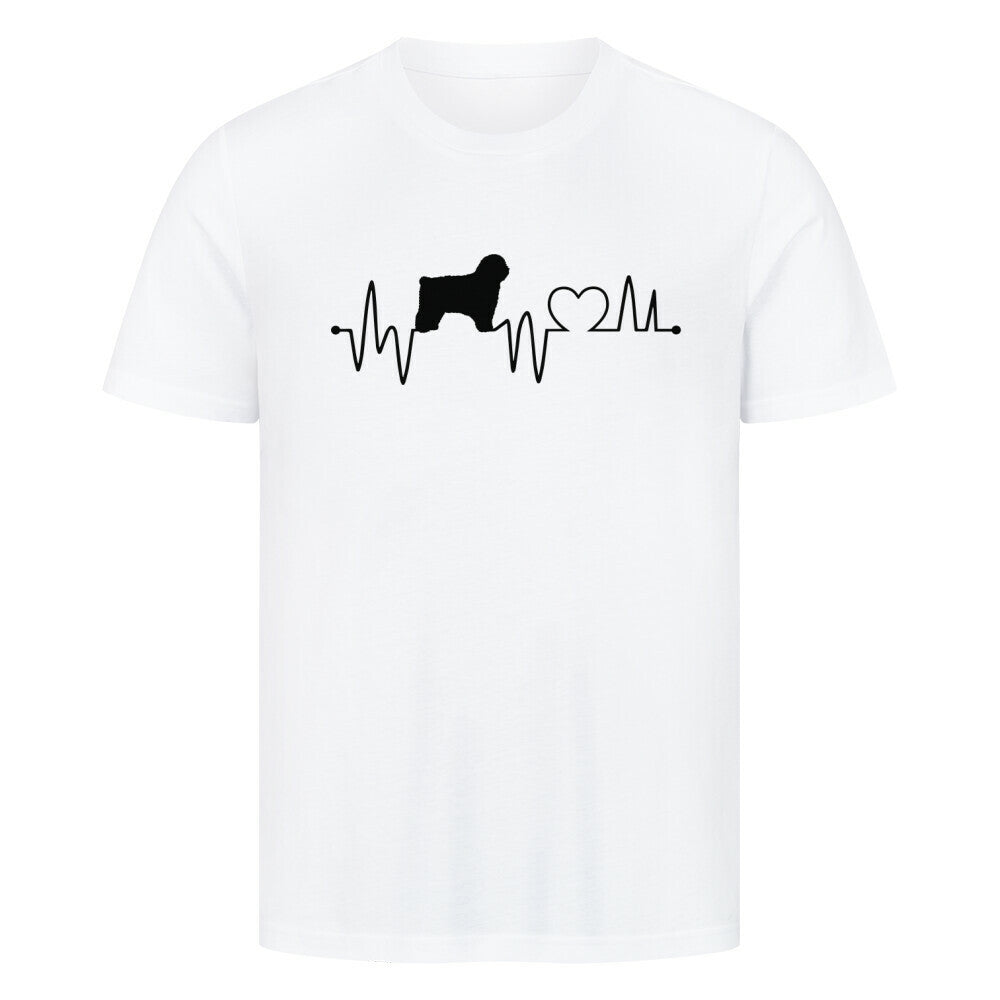 Premium T-Shirt "Puli - Heartbeat" Weiß – hunde-shirt.de