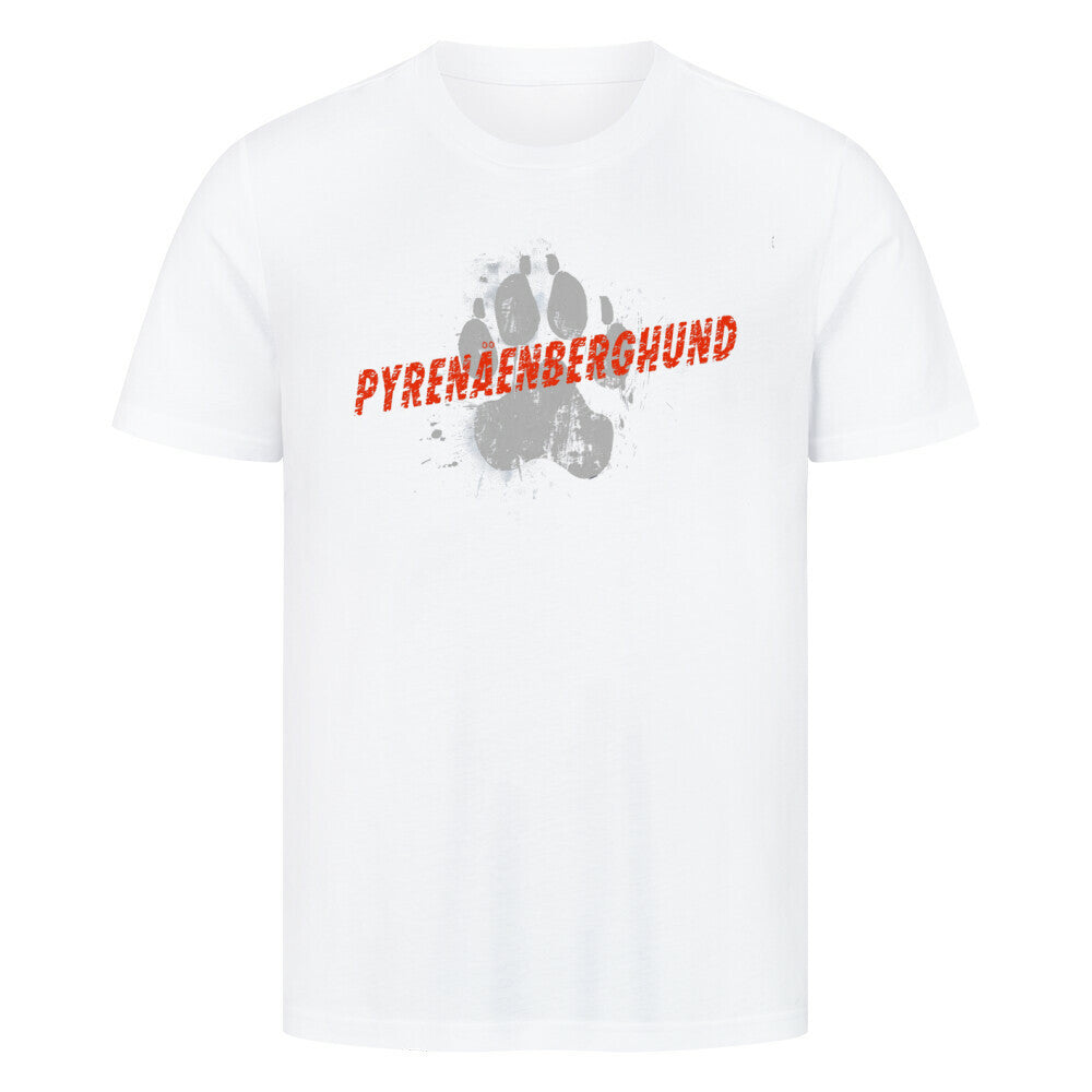 Premium T-Shirt "Pyrenäenberghund - PAW" Weiß – hunde-shirt.de