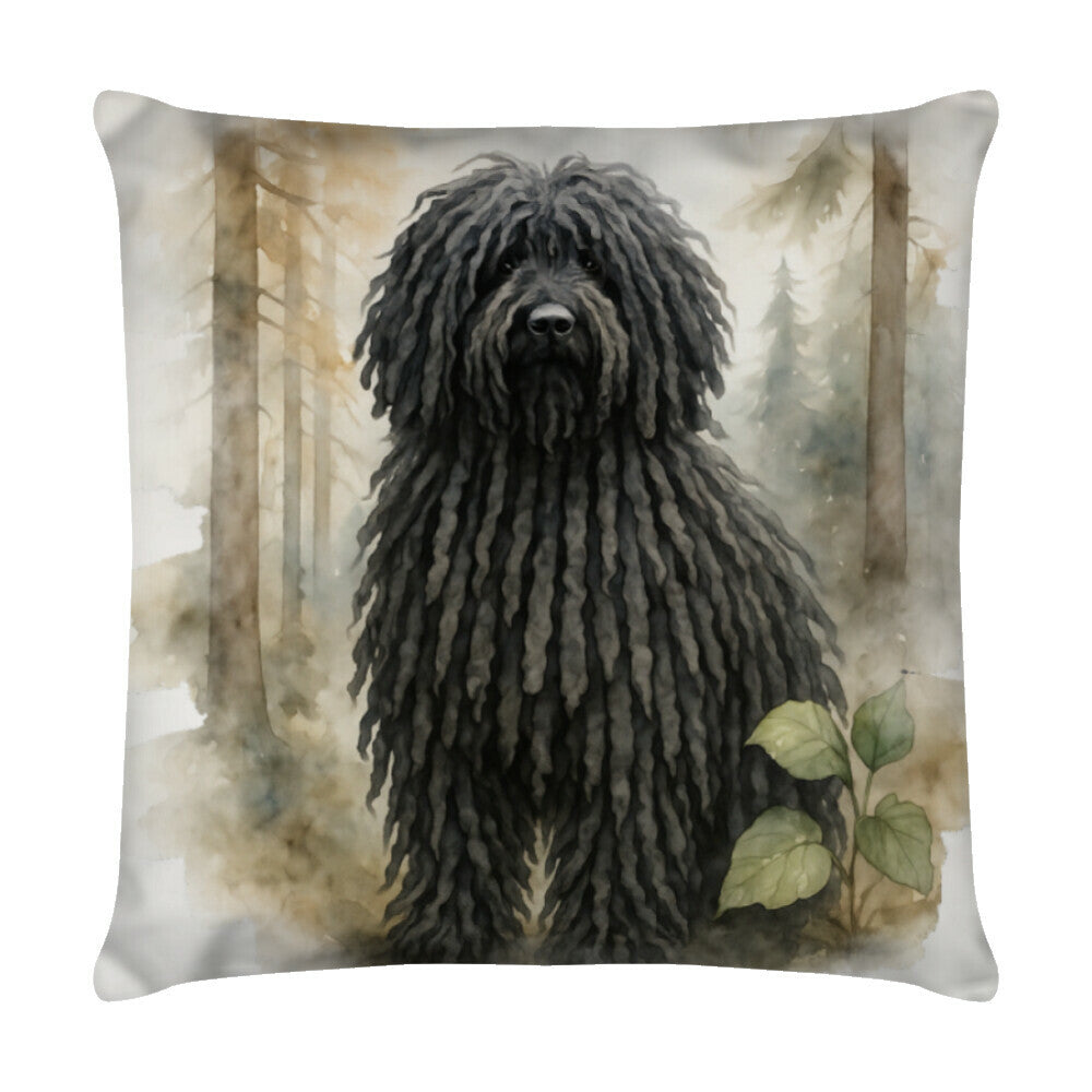 Kissen "Puli - Wald" Weiß – hunde-shirt.de