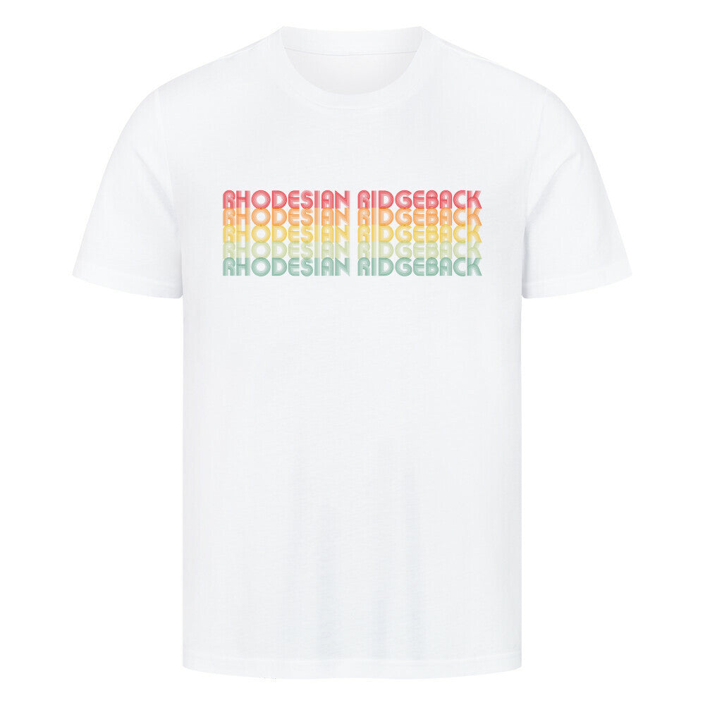 Premium T-Shirt "Rhodesian Ridgeback - RETRO" Weiß – hunde-shirt.de