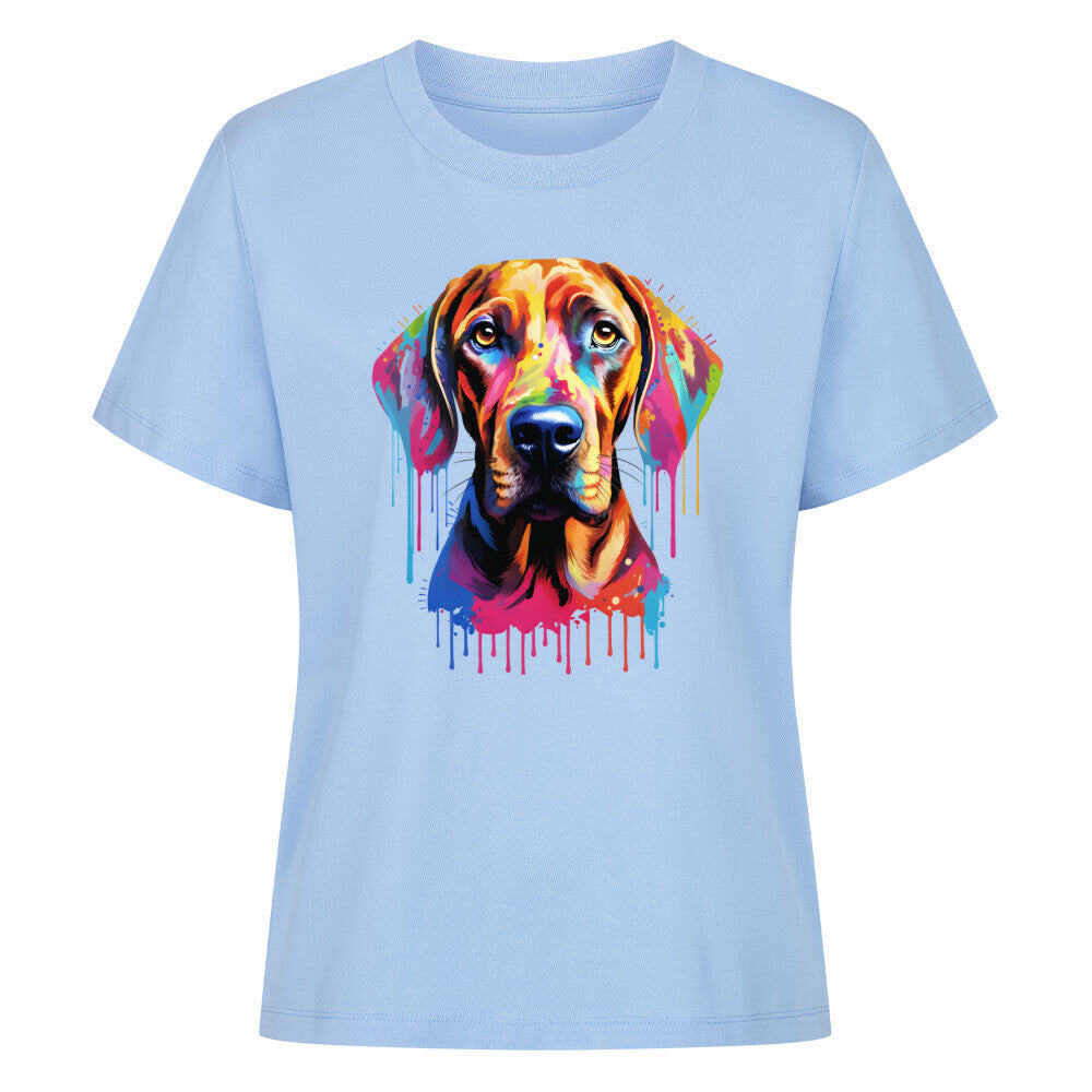 Premium Damen-Shirt "Rhodesian Ridgeback - Splash" Sky Blue – hunde-shirt.de