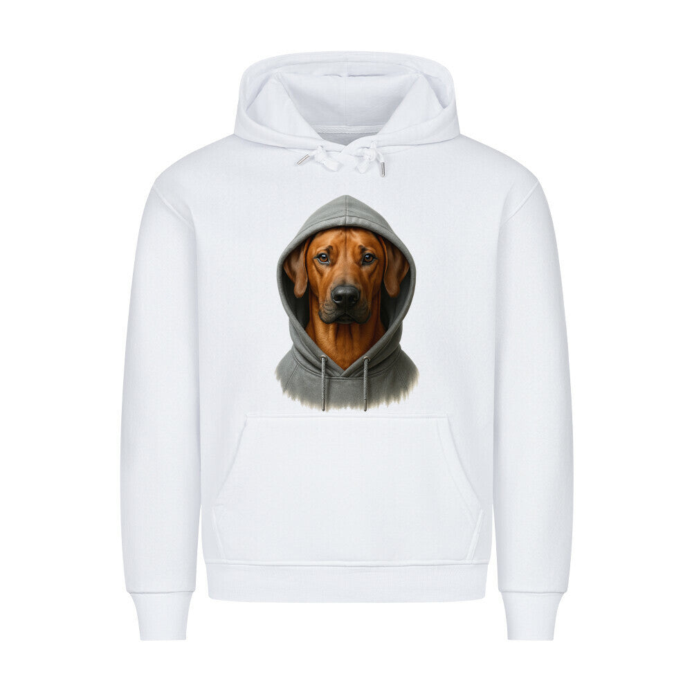 Premium Hoodie "Rhodesian Ridgeback - Hooded" Weiß – hunde-shirt.de