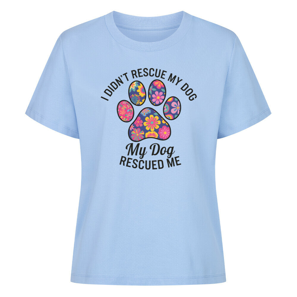 Premium Damen-Shirt "RESCUE" Sky Blue – hunde-shirt.de