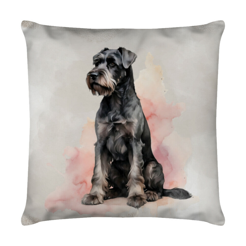 Kissen "Riesenschnauzer - Sitz!" Weiß – hunde-shirt.de