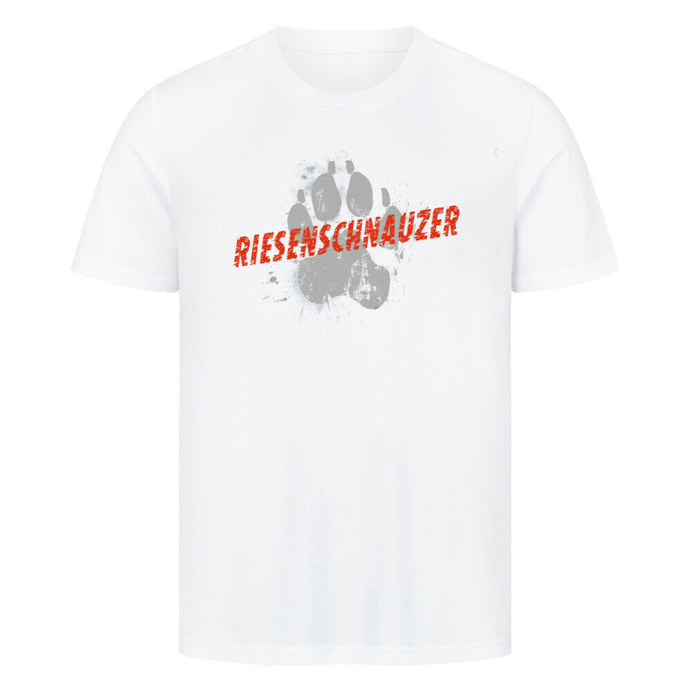 Premium T-Shirt "Riesenschnauzer - PAW" Weiß – hunde-shirt.de