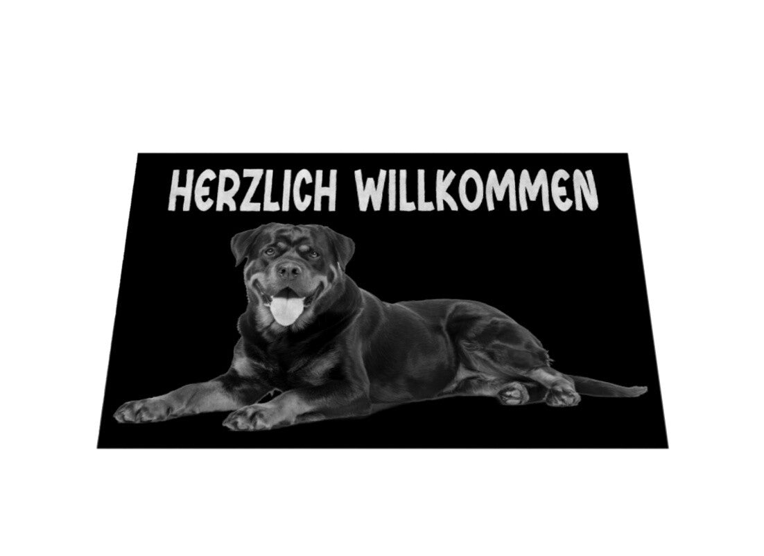 Fußmatte "Rottweiler - Herzlich Willkommen" – hunde-shirt.de