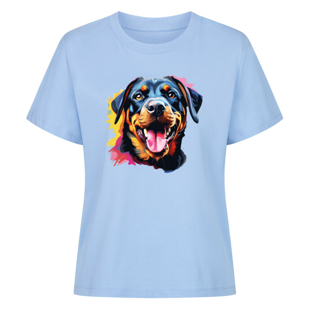 Premium Damen-Shirt "Rottweiler - Paint" Sky Blue – hunde-shirt.de