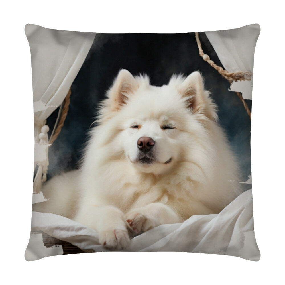 Kissen "Samoyed - Relax" Weiß – hunde-shirt.de