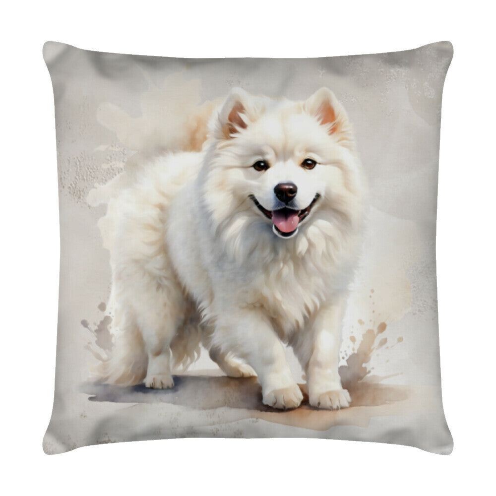 Kissen "Samoyed - Run" Weiß – hunde-shirt.de