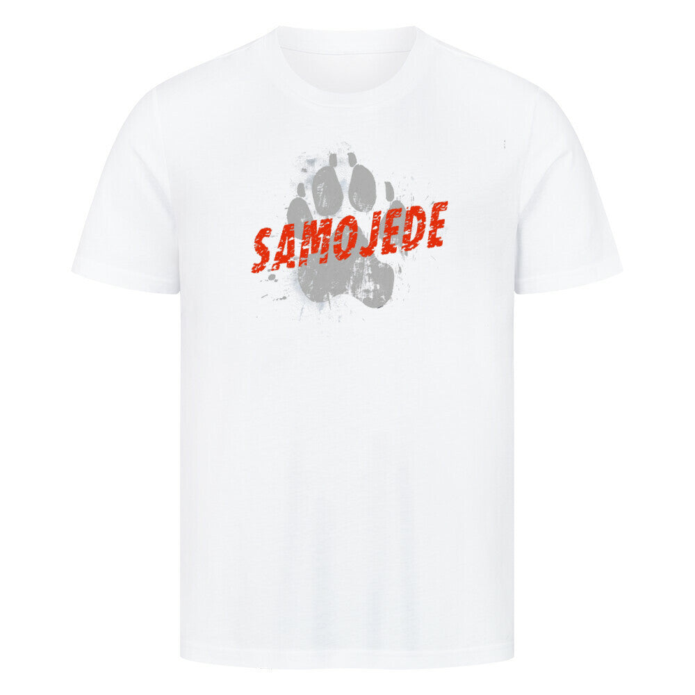 Premium T-Shirt "Samoyed - PAW" Weiß – hunde-shirt.de