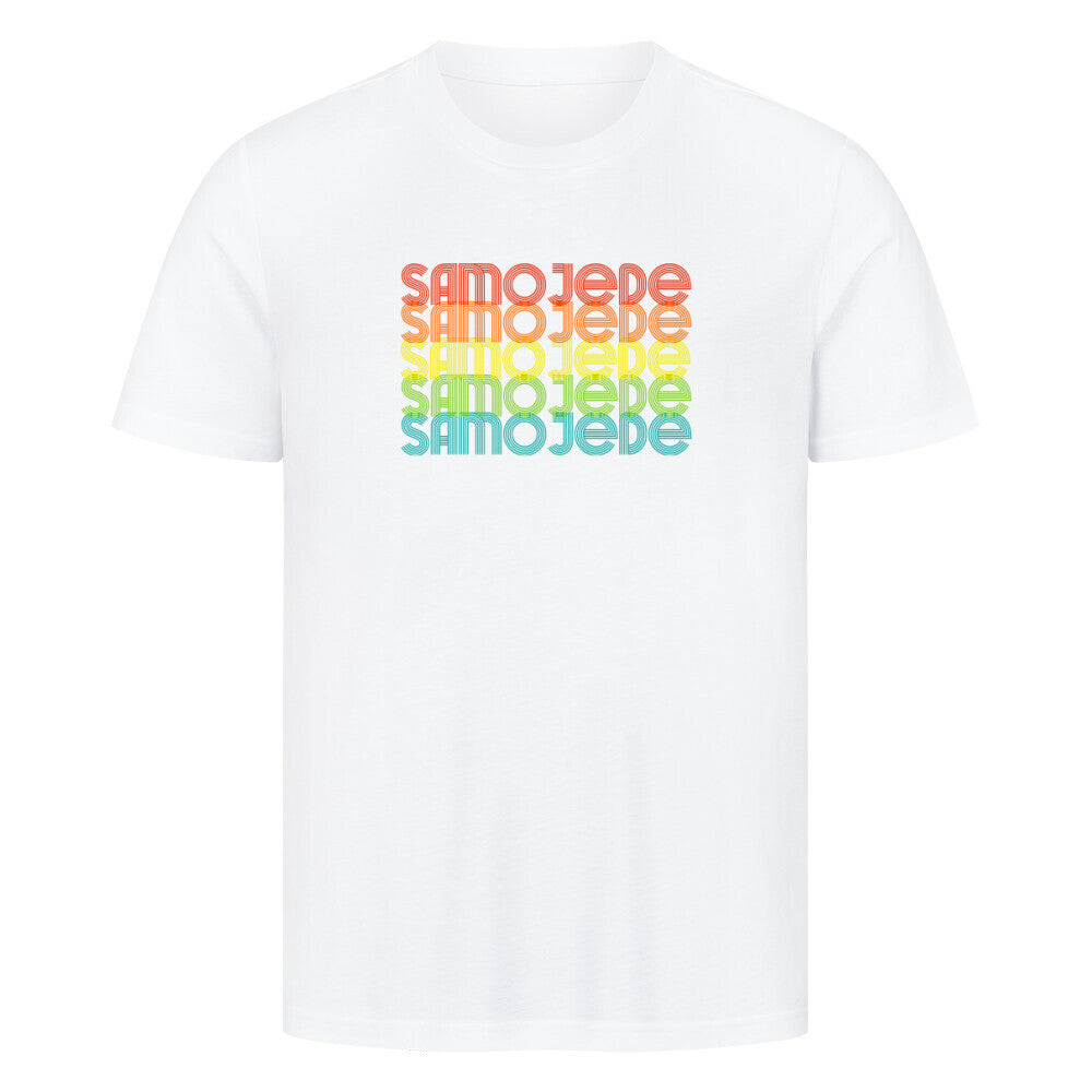 Premium T-Shirt "Samoyed - RETRO" Weiß – hunde-shirt.de