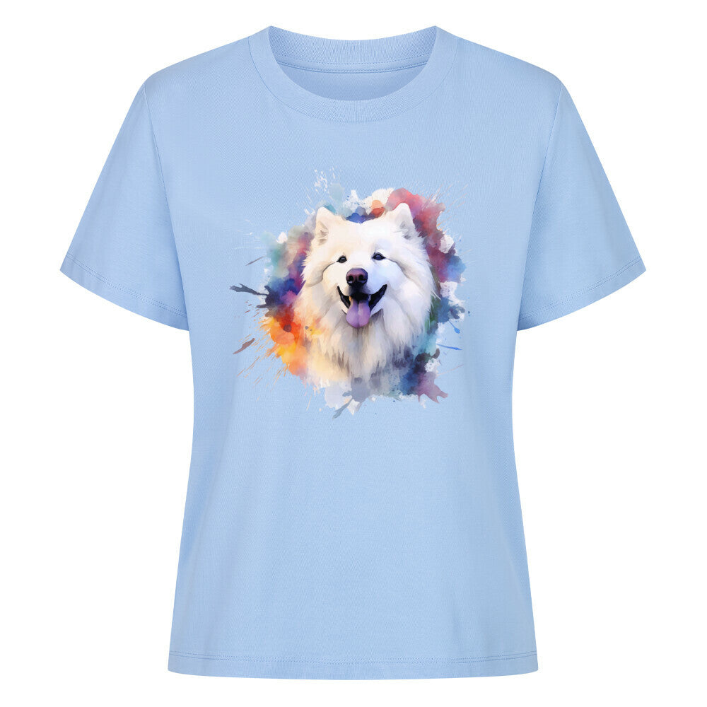 Premium Damen-Shirt "Samoyed - Paint" Sky Blue – hunde-shirt.de