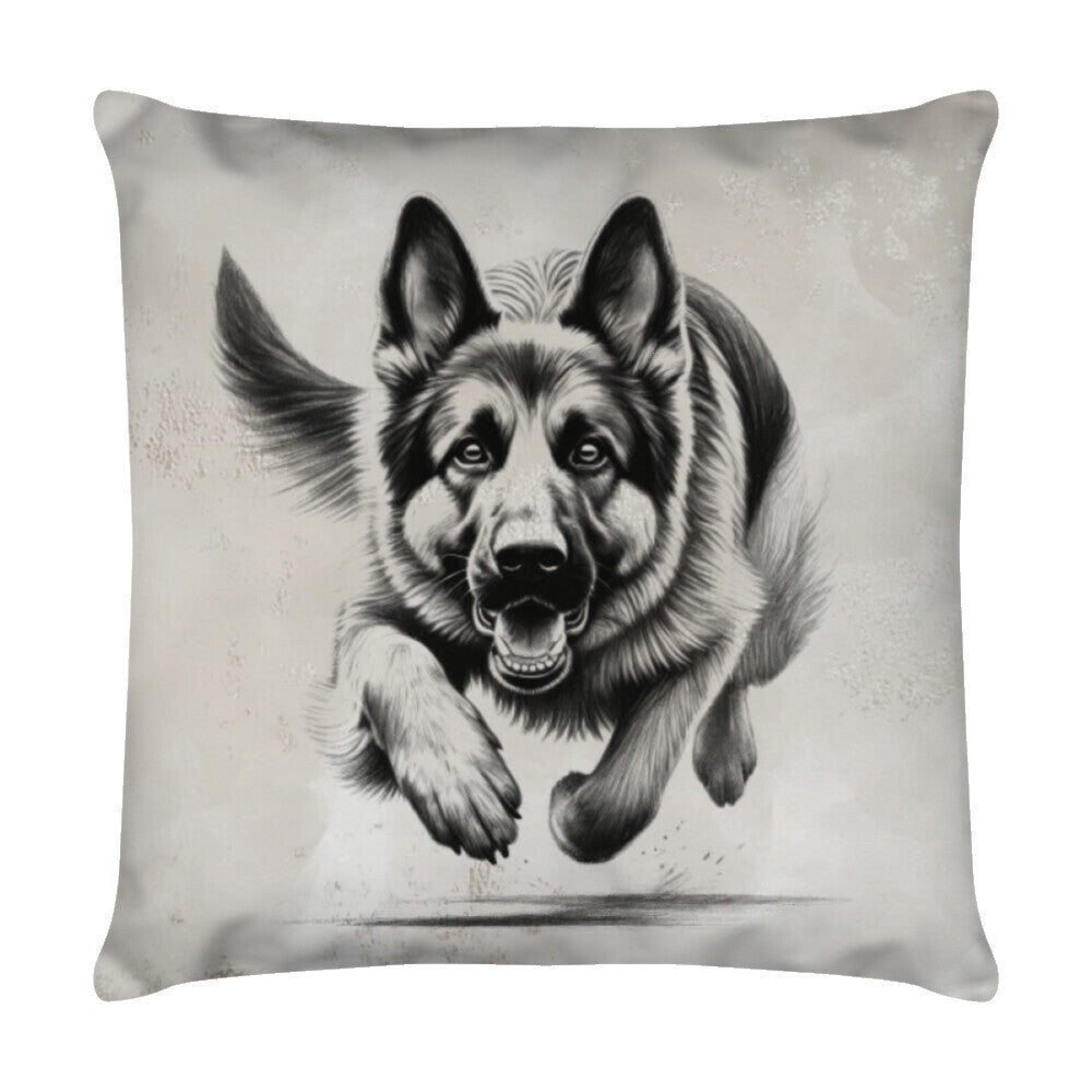 Kissen "Schäferhund - Run" Weiß – hunde-shirt.de
