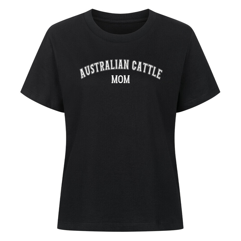 Premium Damen-Shirt "Australian Cattle - MOM" Schwarz – hunde-shirt.de