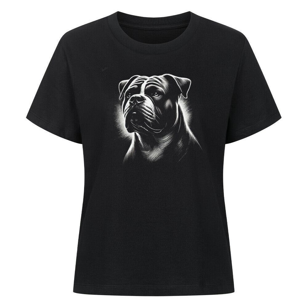 Premium Damen-Shirt "American Bulldog - Shine" Schwarz – hunde-shirt.de