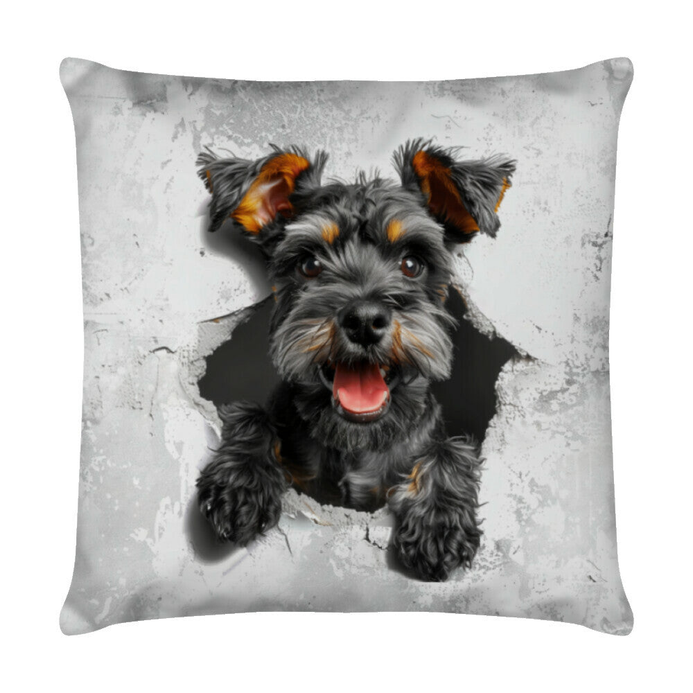Kissen "Schnauzer - Look" Weiß – hunde-shirt.de