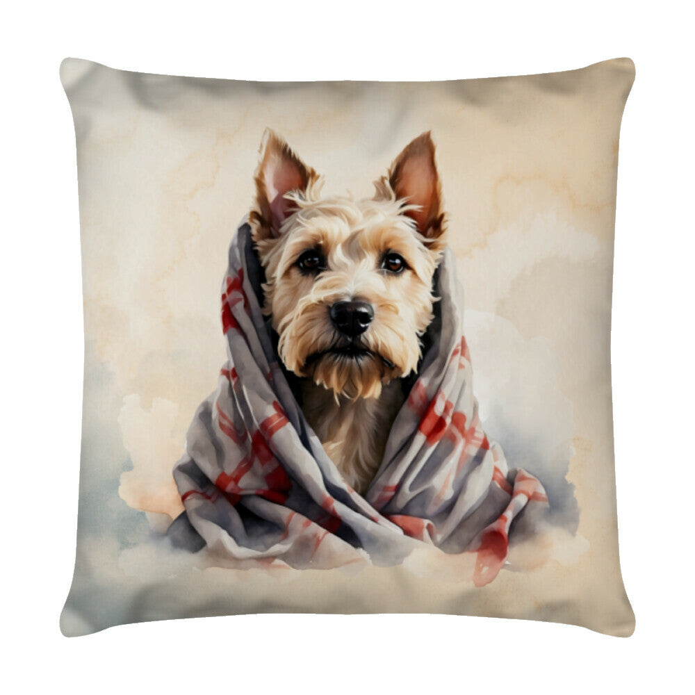 Kissen "Scottish Terrier - Kuscheln II" Weiß – hunde-shirt.de