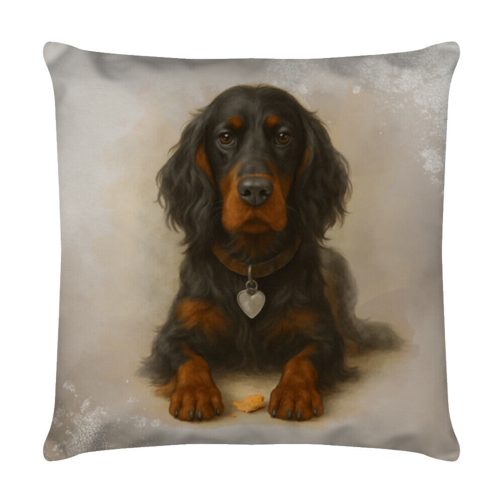 Kissen "Gordon Setter - Schau!" Weiß – hunde-shirt.de