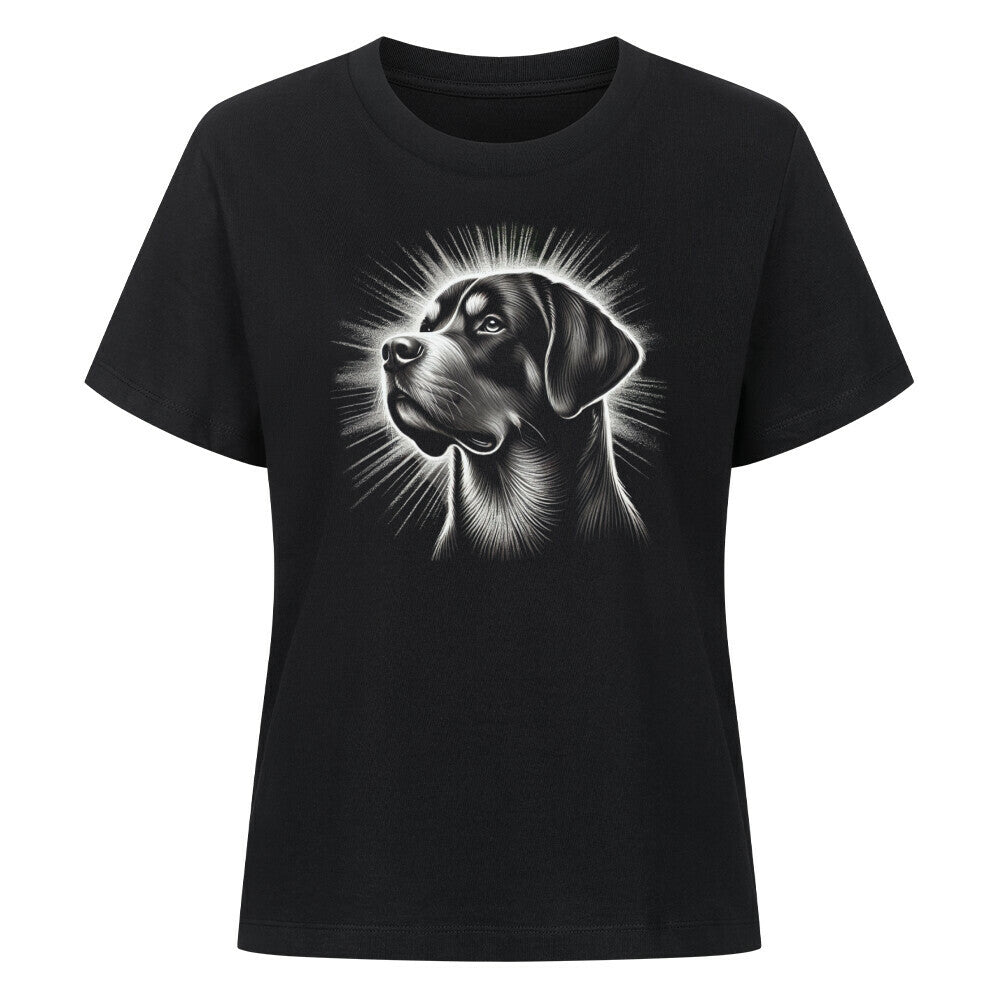 Premium Damen-Shirt "Großer Schweizer - Shine" Schwarz – hunde-shirt.de