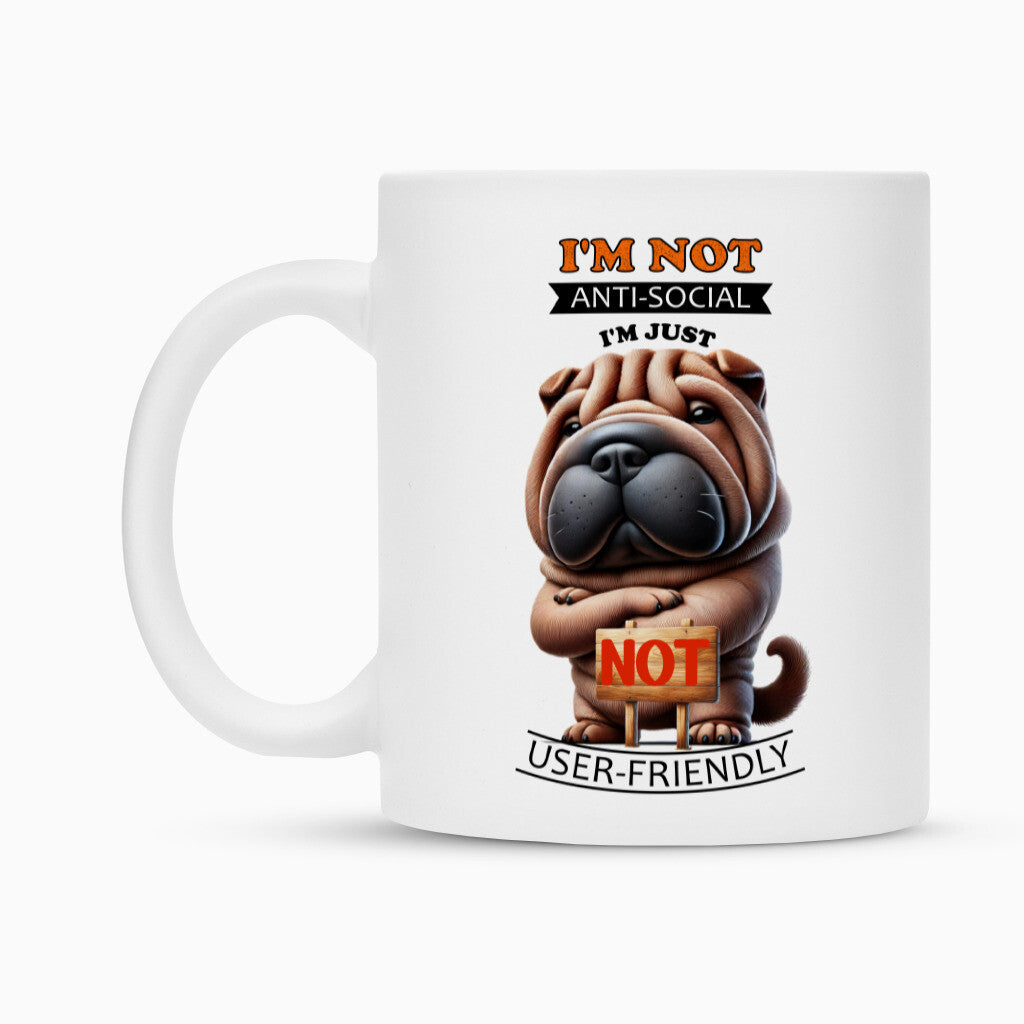 Tasse "Shar Pei - Anti-Social" – hunde-shirt.de