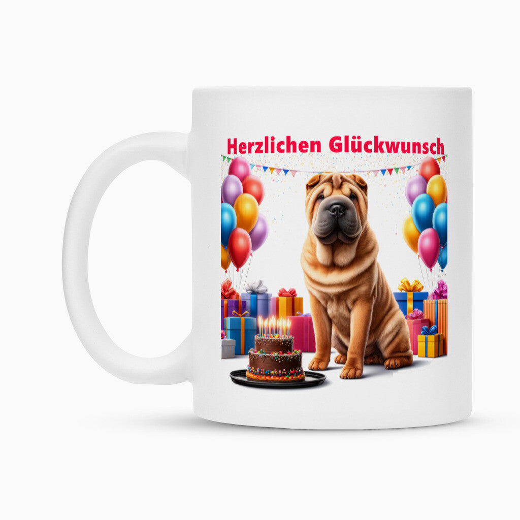 Tasse "Shar Pei - Herzlichen Glückwunsch" – hunde-shirt.de