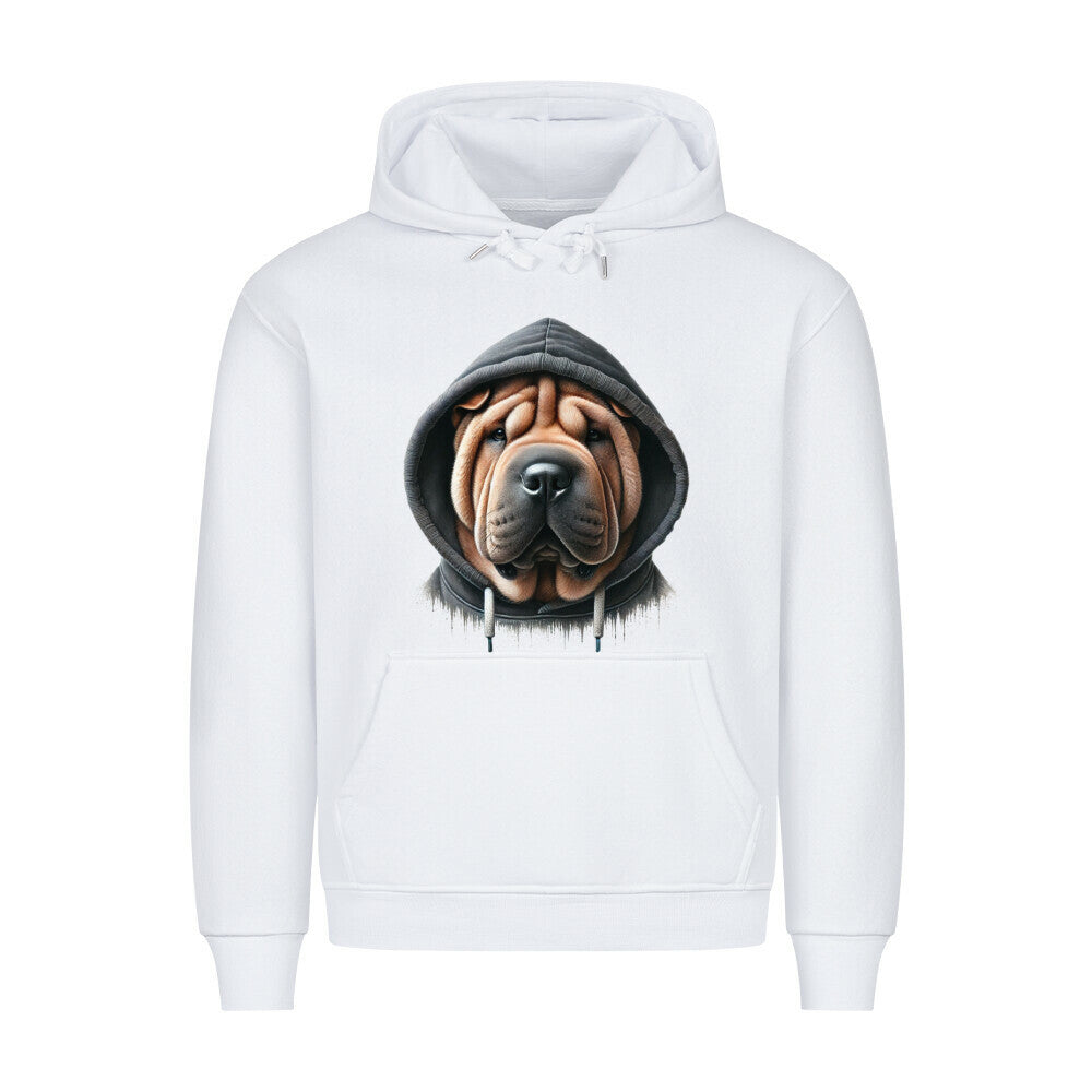 Premium Hoodie "Shar Pei - Hooded" Weiß – hunde-shirt.de