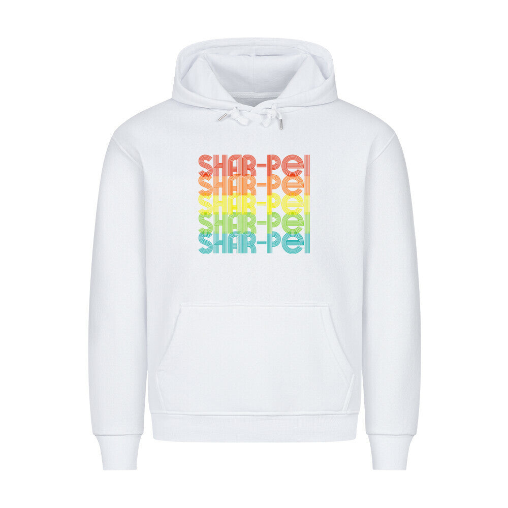 Premium Hoodie "Shar Pei - RETRO" Weiß – hunde-shirt.de