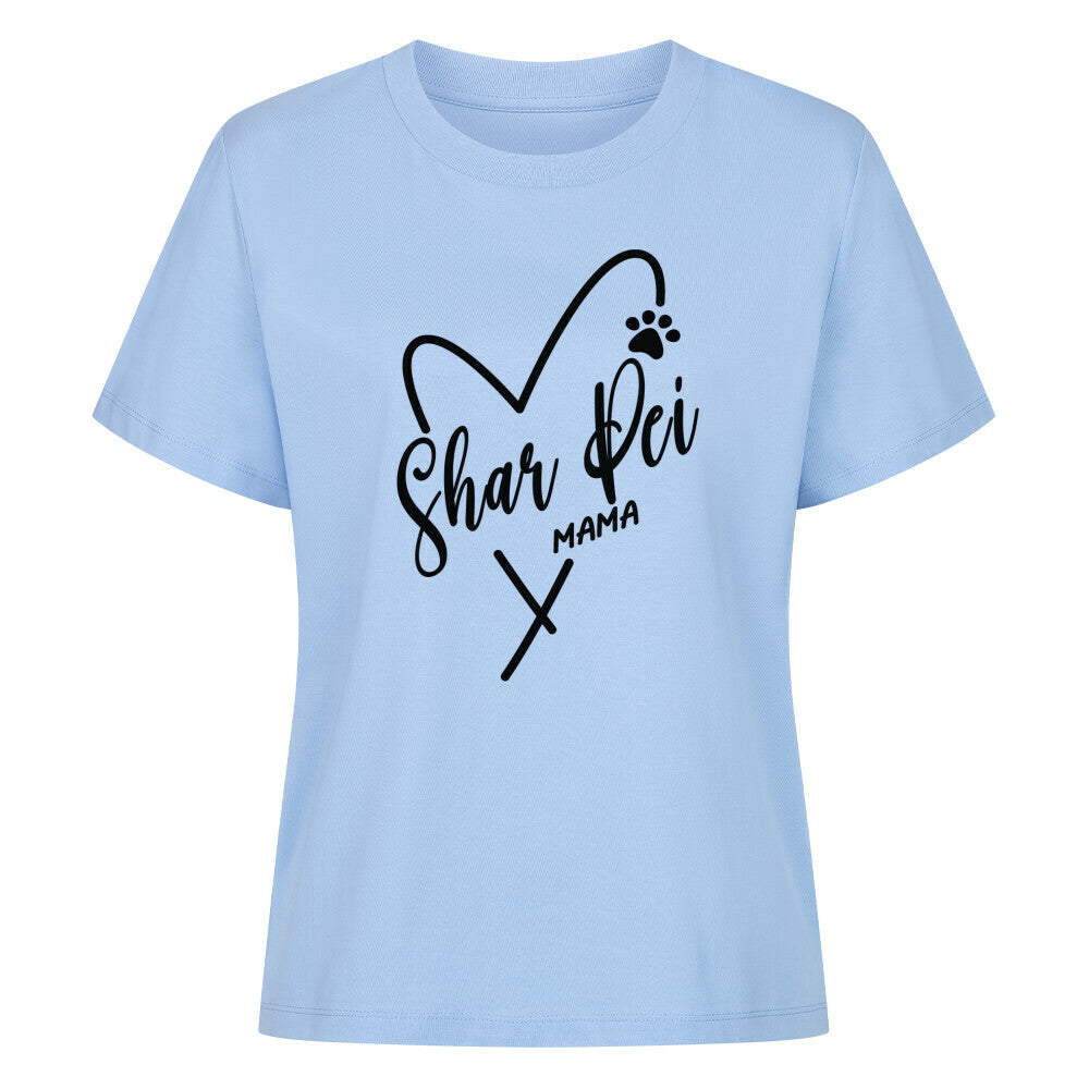 Premium Damen-Shirt "Shar Pei - Mama" Sky Blue – hunde-shirt.de