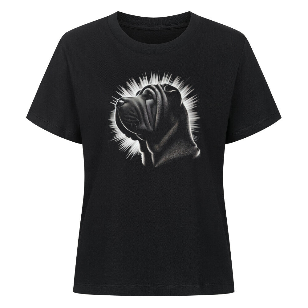 Premium Damen-Shirt "Shar Pei - Shine" Schwarz – hunde-shirt.de