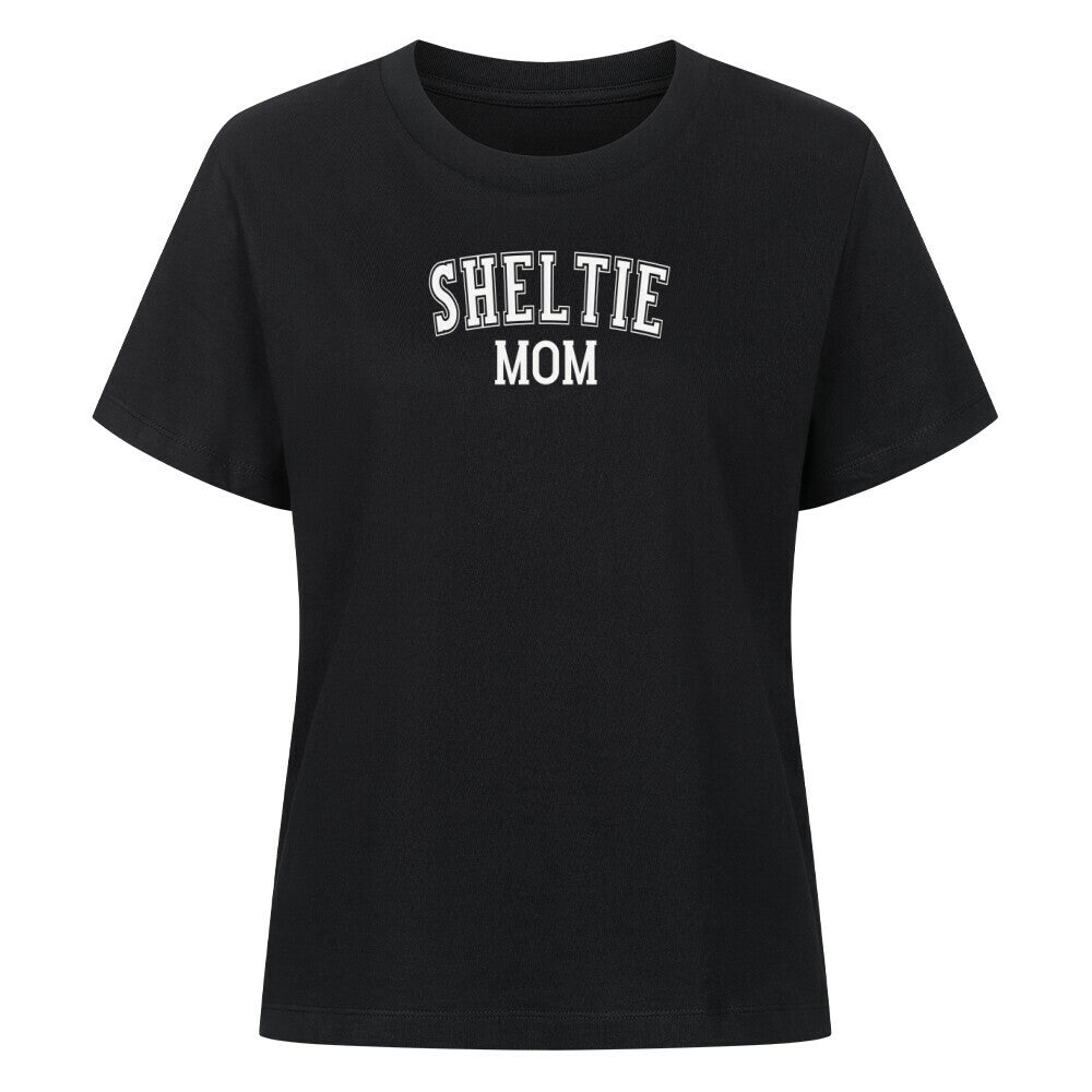 Premium Damen-Shirt "Sheltie - MOM" Schwarz – hunde-shirt.de
