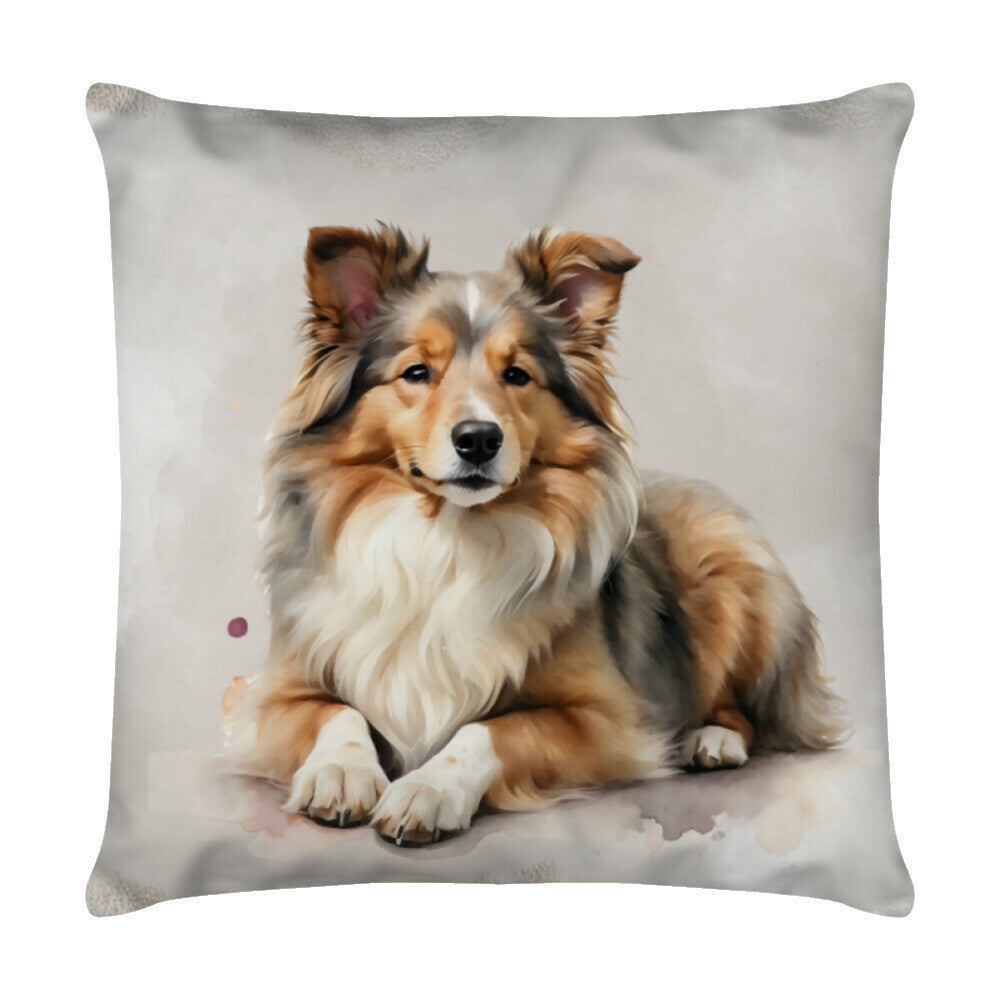 Kissen "Sheltie - Relax" Weiß – hunde-shirt.de