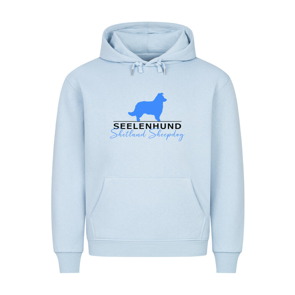 Premium Hoodie "Shetland Sheepdog - Seelenhund" Babyblau – hunde-shirt.de