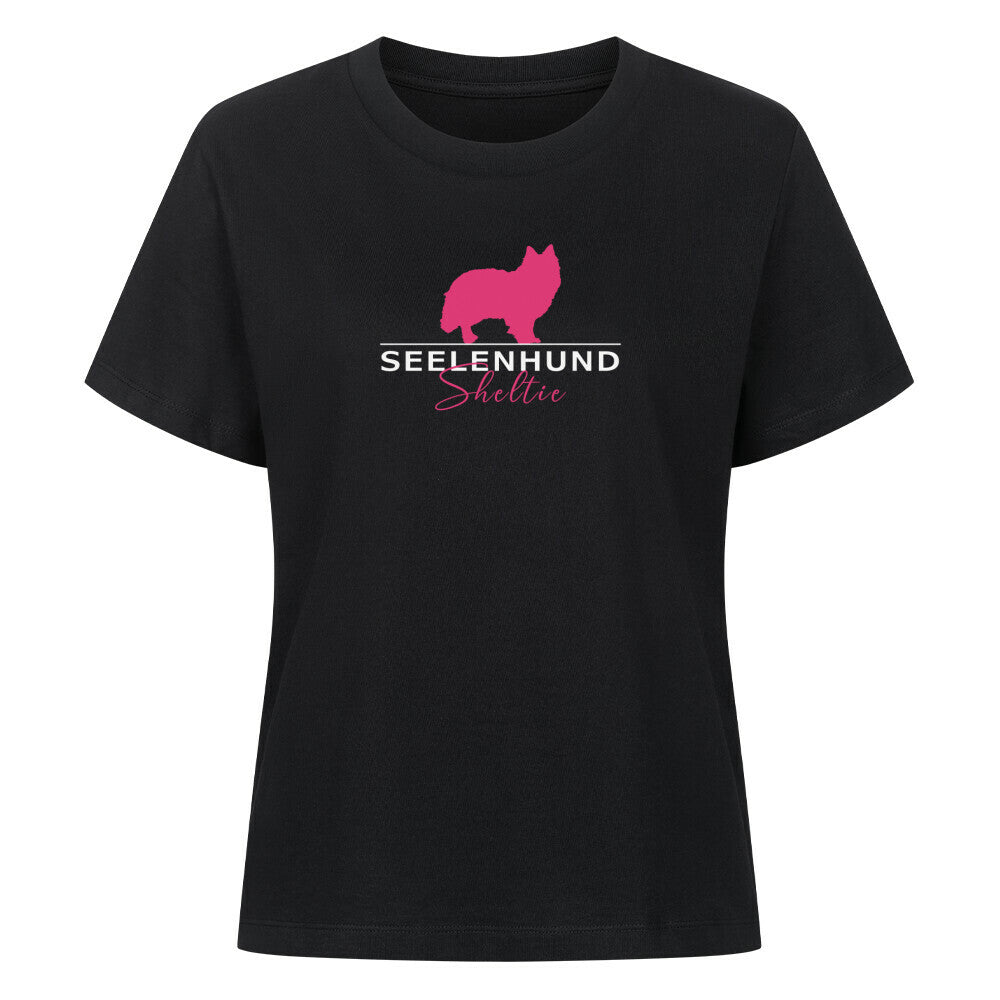 Premium Damen-Shirt "Sheltie - Seelenhund" Schwarz – hunde-shirt.de