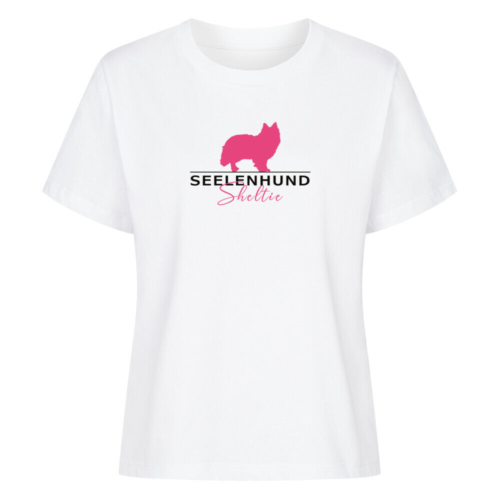Premium Damen-Shirt "Sheltie - Seelenhund" Weiß – hunde-shirt.de