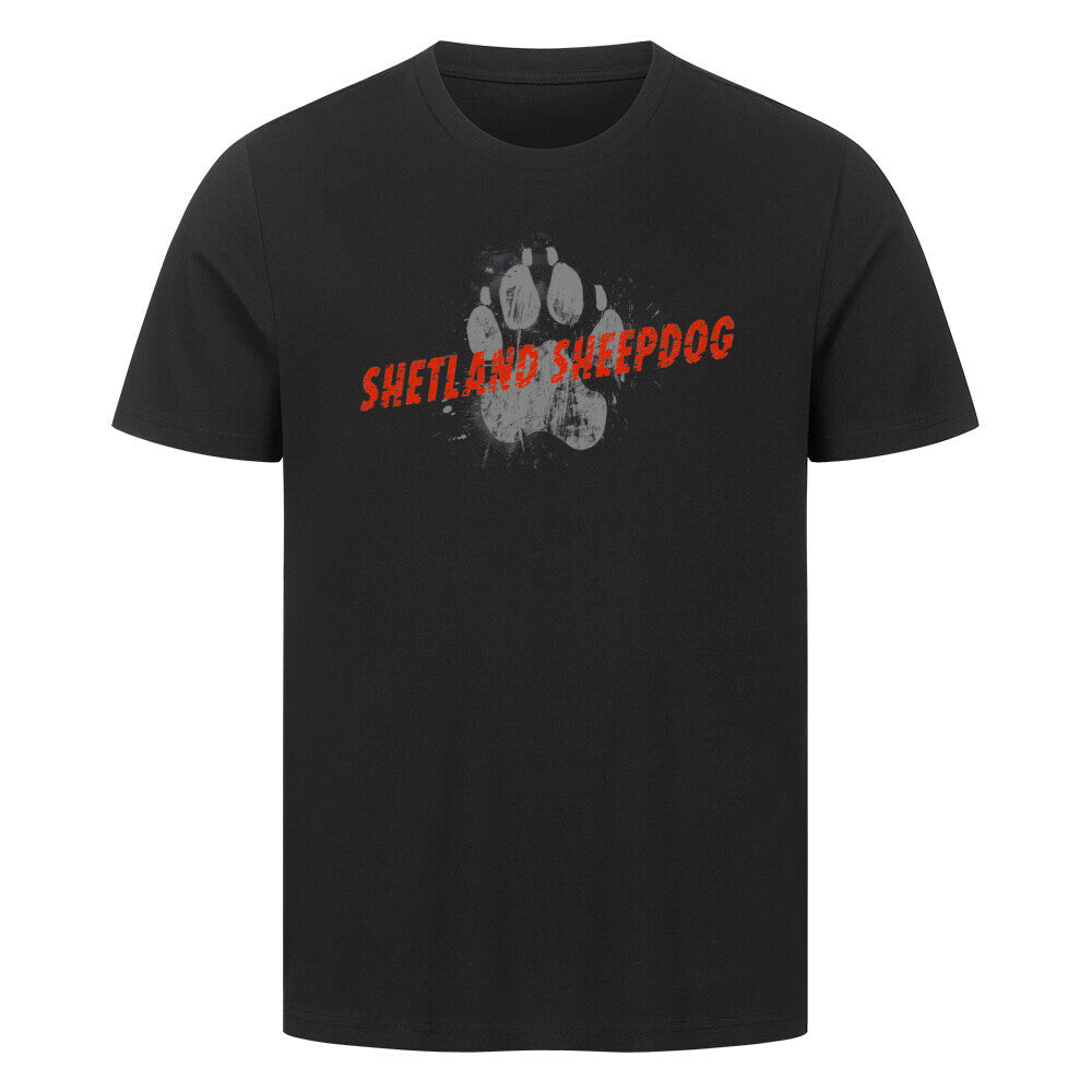 Premium T-Shirt "Shetland Sheepdog - PAW" Schwarz – hunde-shirt.de