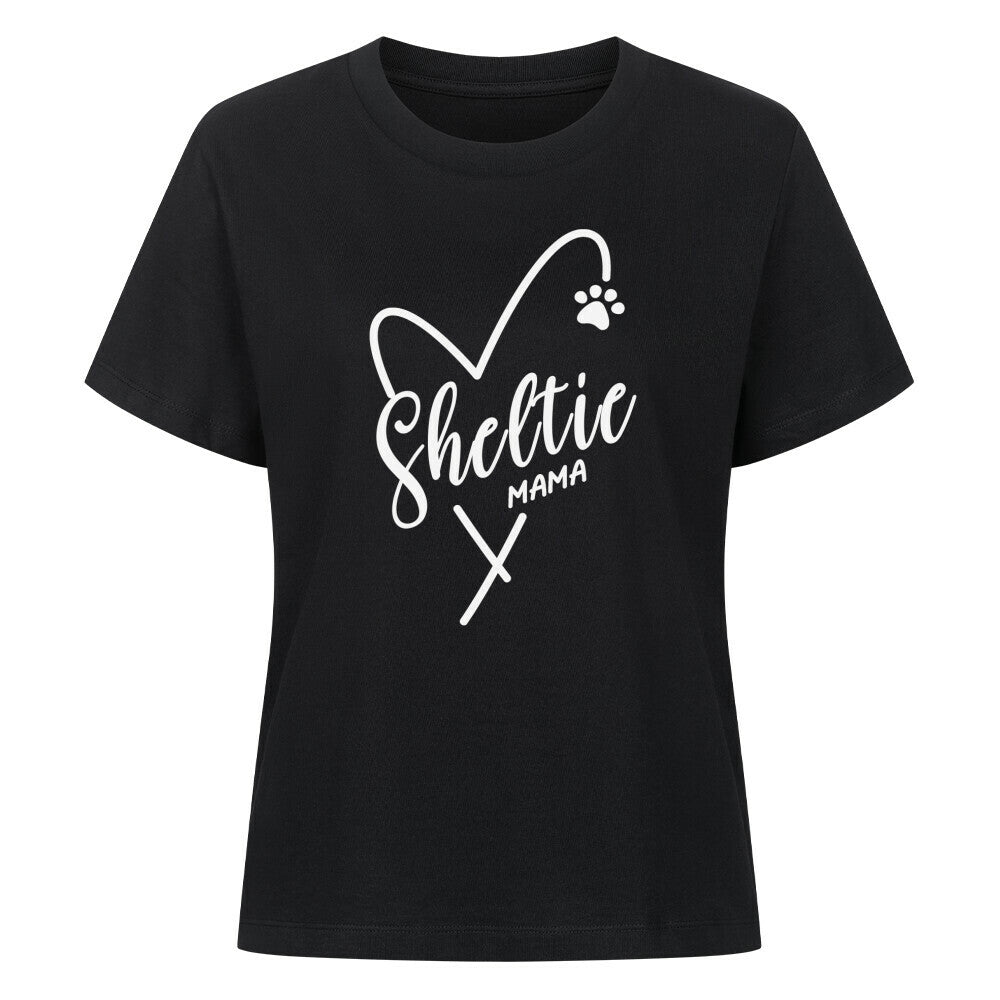 Premium Damen-Shirt "Sheltie - Mama" Schwarz – hunde-shirt.de