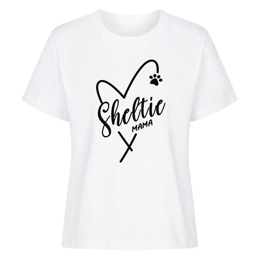 Premium Damen-Shirt "Sheltie - Mama" Weiß – hunde-shirt.de