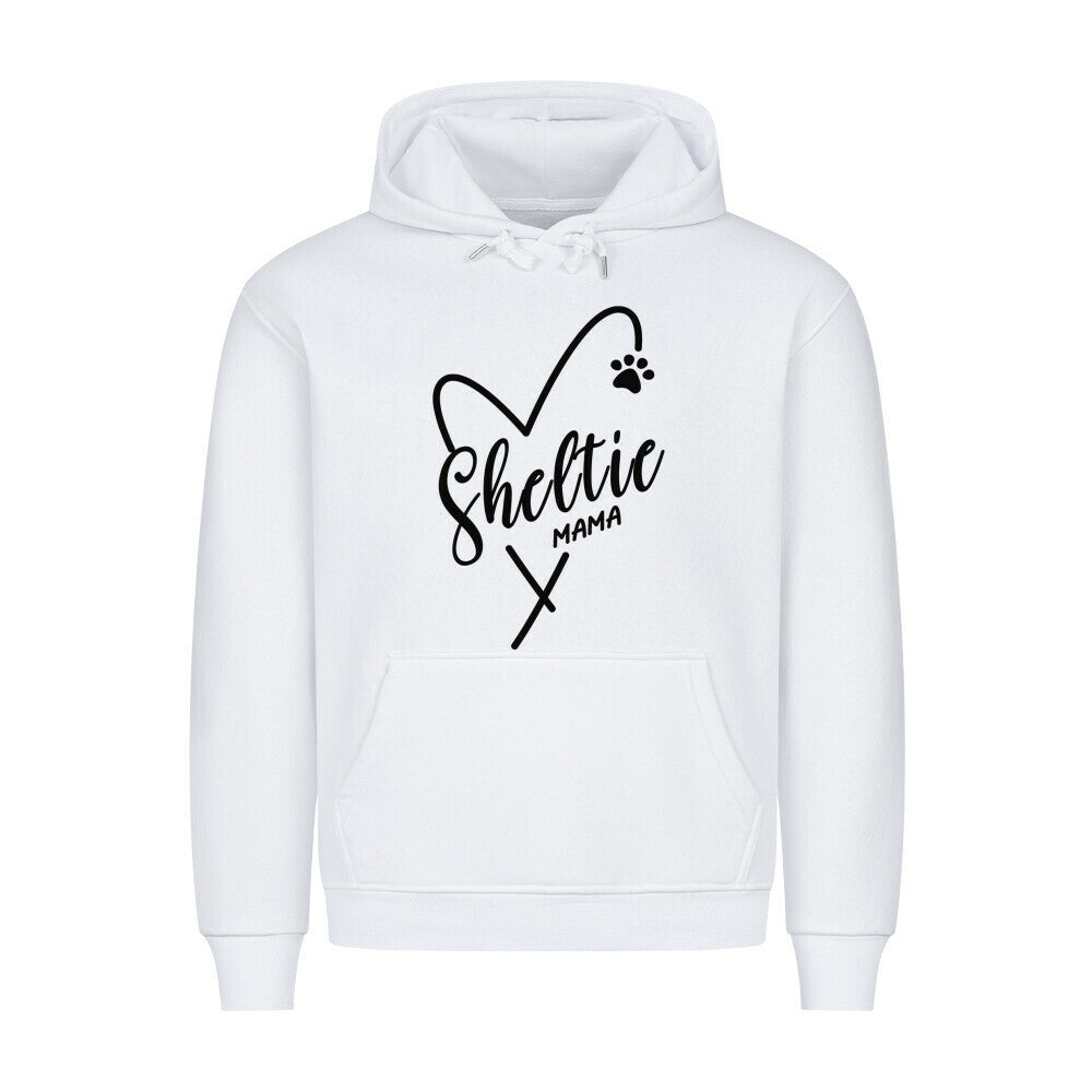 Premium Hoodie "Sheltie - Mama" Weiß – hunde-shirt.de