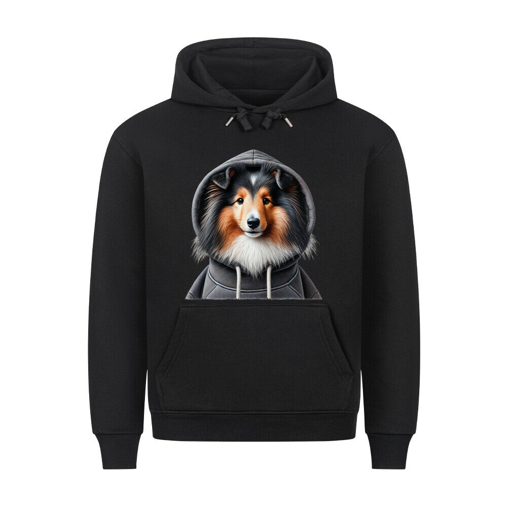 Premium Hoodie "Sheltie - Hooded" Schwarz – hunde-shirt.de