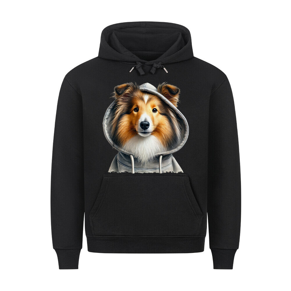 Premium Hoodie "Sheltie - Hooded II" Schwarz – hunde-shirt.de