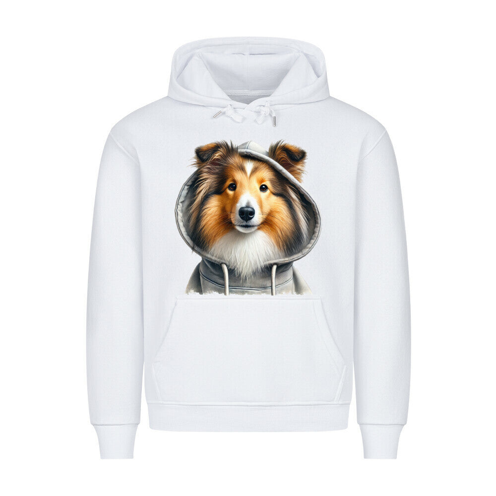 Premium Hoodie "Sheltie - Hooded II" Weiß – hunde-shirt.de