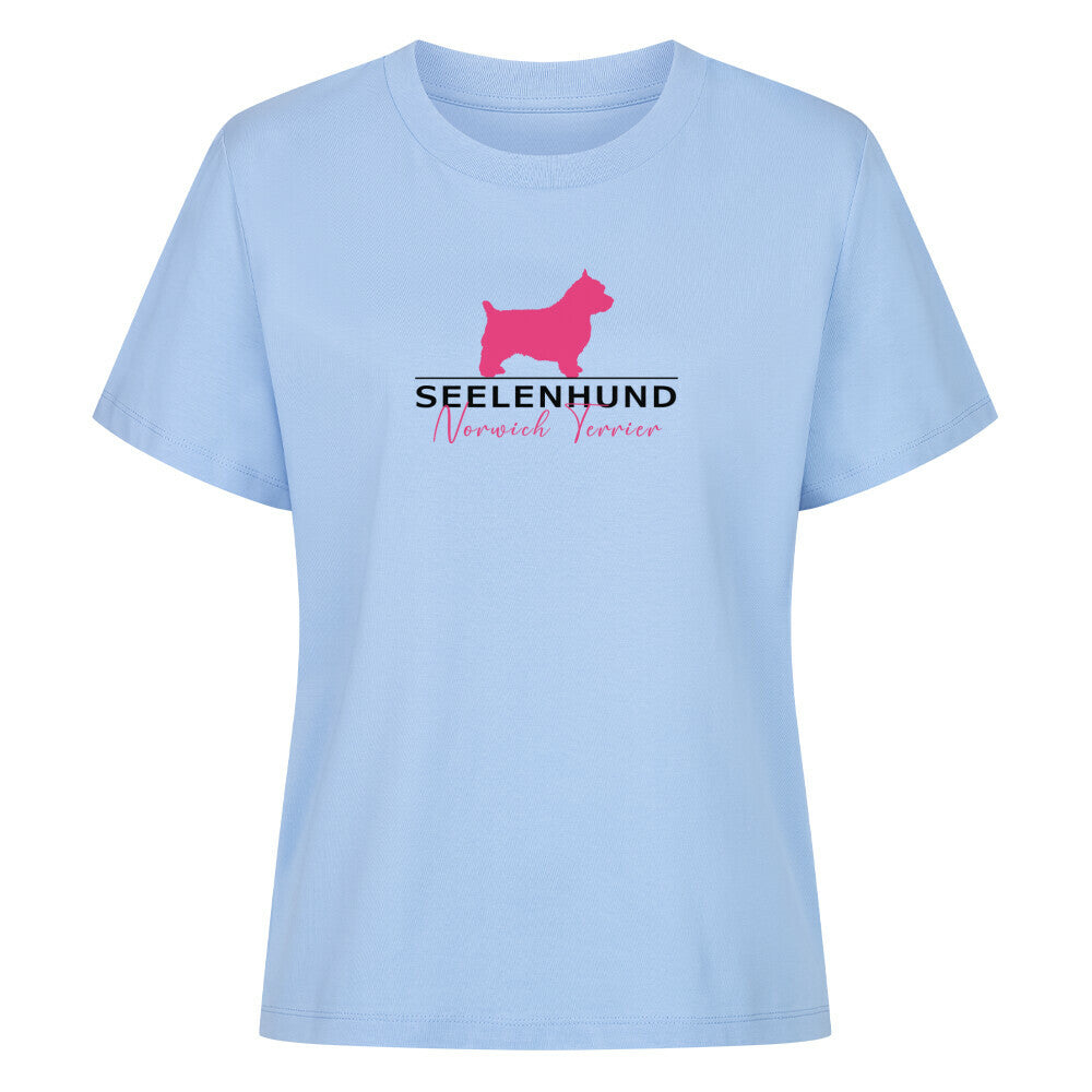 Premium Damen-Shirt "Norwich Terrier - Seelenhund" Sky Blue – hunde-shirt.de