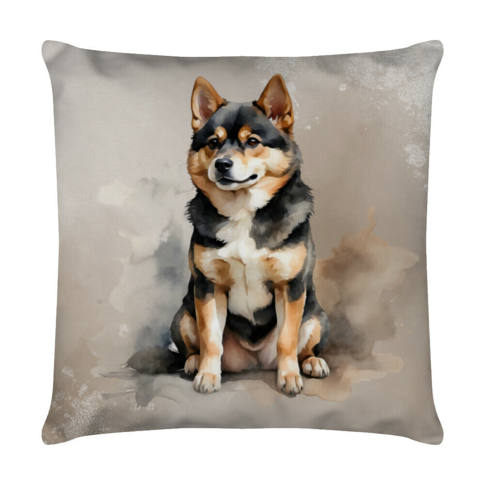Kissen "Shiba Inu - Sitz!" Weiß – hunde-shirt.de