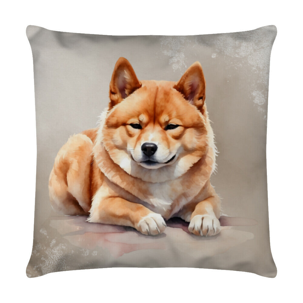 Kissen "Shiba Inu - Relax" Weiß – hunde-shirt.de