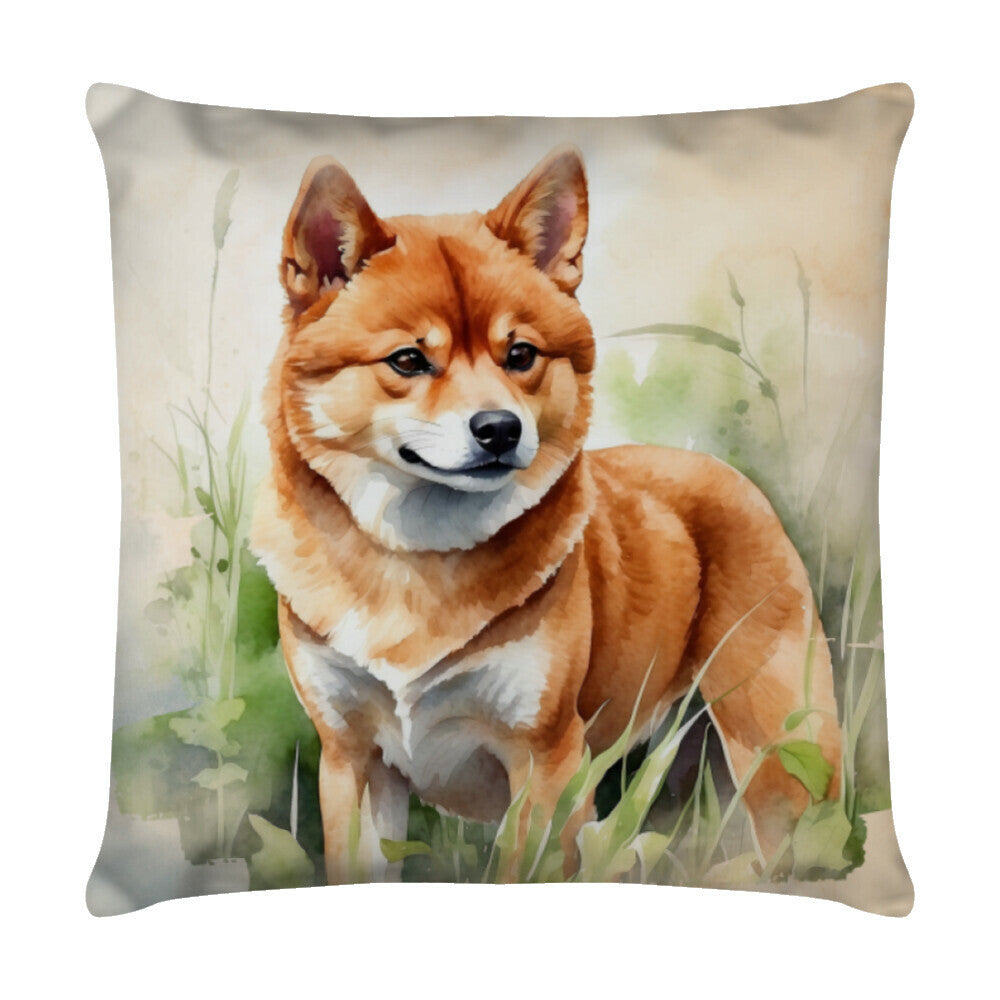 Kissen "Shiba Inu - Natur II" Weiß – hunde-shirt.de