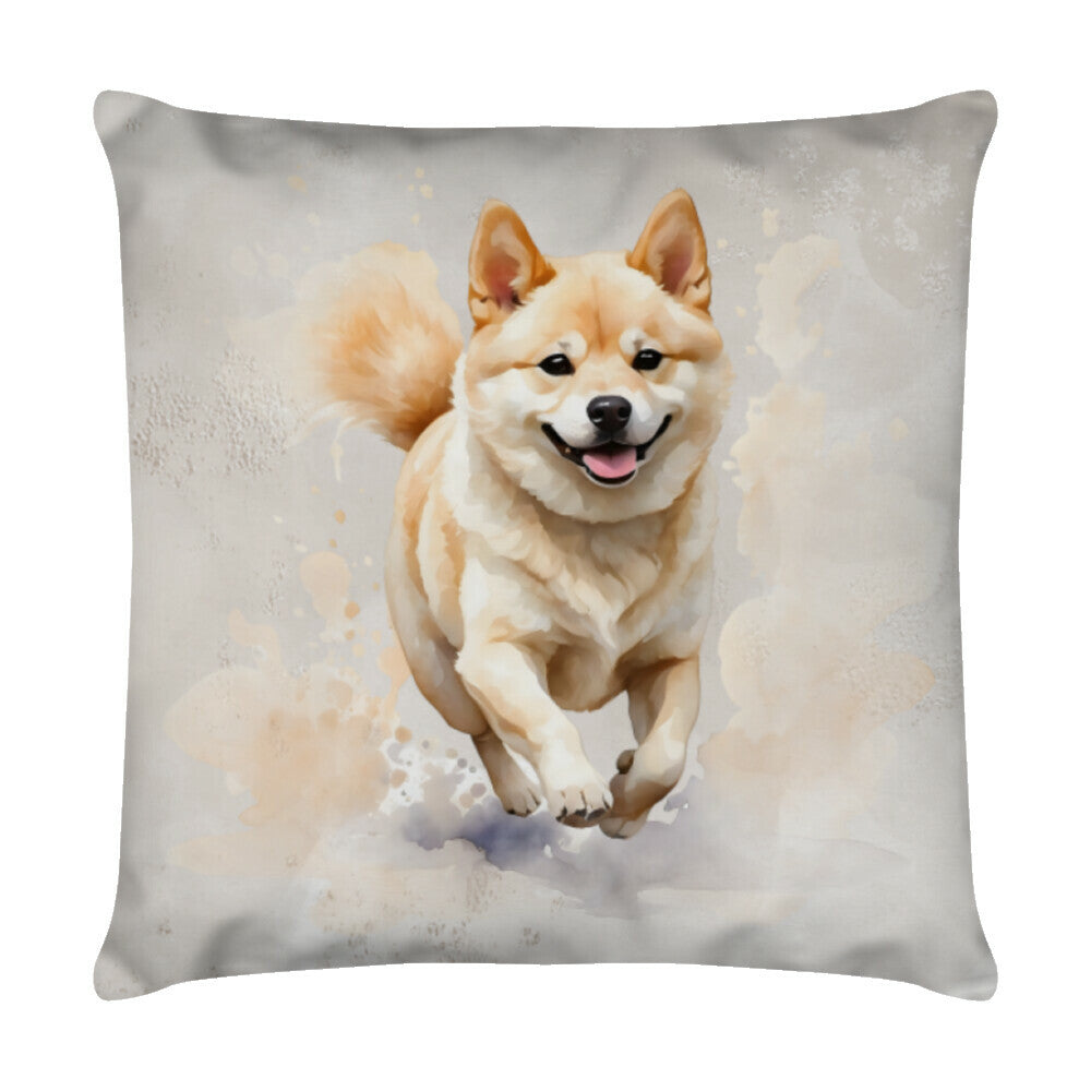 Kissen "Shiba Inu - Run II" Weiß – hunde-shirt.de