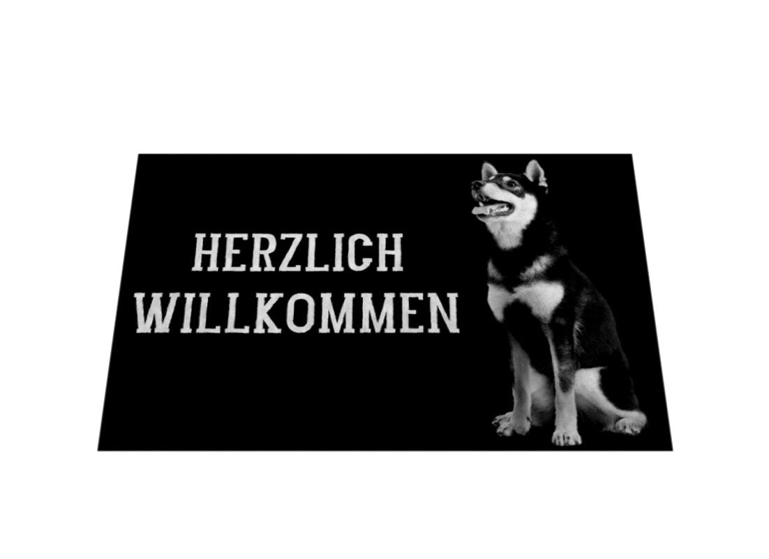 Fußmatte "Shiba Inu - Herzlich Willkommen" – hunde-shirt.de