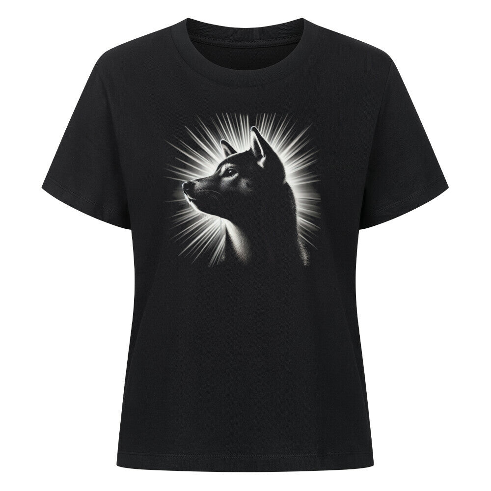Premium Damen-Shirt "Shiba Inu - Shine" Schwarz – hunde-shirt.de