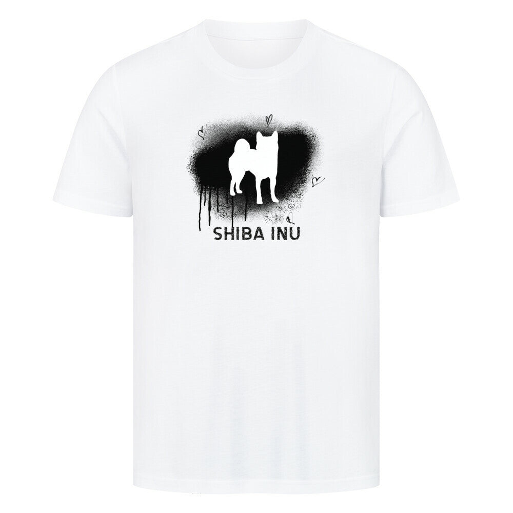 Premium T-Shirt "Shiba Inu - Brush" Weiß – hunde-shirt.de